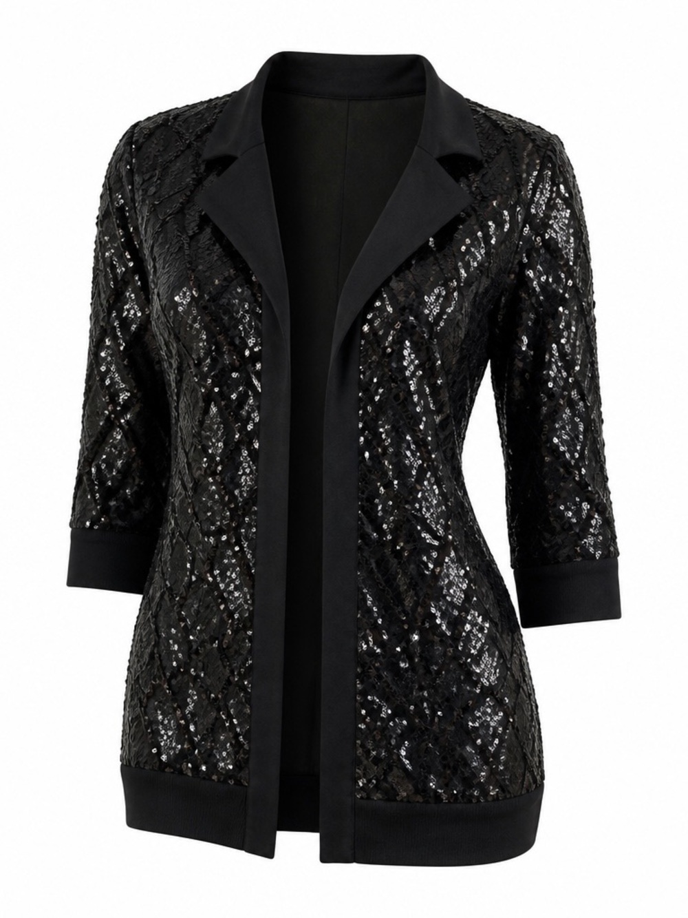 Misook Black Sequin Women's Cardigan coat